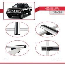 Omad Nissan Navara 2004-2014 Arası ile Uyumlu Basıc Model Ara Atkı Tavan Barı Gri