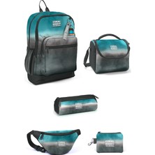 Coral High Kids Turkuaz Gri Batik 5'li Okul Çanta Seti 5SET23768
