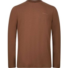 2AS Vernon Erkek Uzun Kol Viloft T-Shirt Kakao 2ASVERMFBSS24-KAK1