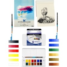 Glance Schoellershammer 25X35 15 Sayfa 200 gr Daler Rowney Aquafine Travel Set 12 Renk Sulu Boya Set