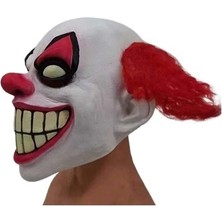 Nuofan Şeytan Palyaço Büyük Ağız Lateks Maske Korkunç Kırmızı Burun Saç Palyaço Maskesi Cosplay (Yurt Dışından)