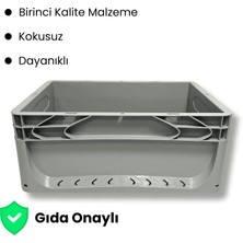 Alpbx 1.Kalite Gri Plastik Kasa 40x30x17 cm - Kokusuz Sağlam Plastik Kutu 17 Litre