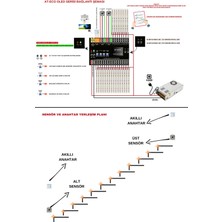 Ankara Teknik Akıllı Merdiven At-Eco OLED Serisi Akıllı Modül + 2 Adet Lazer Sensör (Profesyonel Lazer Sensör)