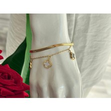 Reggente Yoncalı Italyan Gold Çelik Bileklik