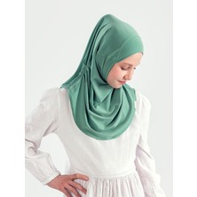 Schaless Pratik Pileli Kız Çocuk Hazır Eşarp Hijab - Yeşil