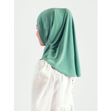 Schaless Pratik Pileli Kız Çocuk Hazır Eşarp Hijab - Yeşil