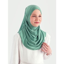 Schaless Pratik Pileli Kız Çocuk Hazır Eşarp Hijab - Yeşil