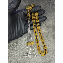 Mos Tespih Üst Düzey Hareli Sıkma Kehribar Tesbih