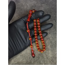 Mos Tespih Sistemli Üst Düzey Çubuk Sıkma Kehribar Tesbih