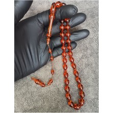 Mos Tespih Sistemli Bal Rengi Toz Kehribar Tesbih