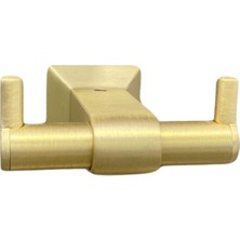 System Banyo Aksesuarları Bowlıne Duvara Monte İkili Askılık Mat Gold 44x75x81 mm
