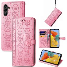 Mays Boutique Samsung Galaxy M14 5g Karikatür Hayvanlar Için Kılıf Deri Kılıf Kapak Çevirin (Yurt Dışından)