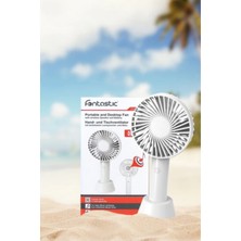 Wexta Fontastic Mini Fan YM-388 Hoparlörlü Taşınabilir Şarjlı Beyaz 1200 Mah USB Fan Klima Smart Klima Pc