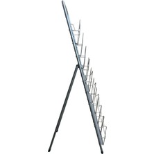 Stand Sergileme Şık ve Fonksiyonel Ayaklı Gazete Dergi Standı - 10 Cepli, Gri Metal Tasarım - Stand Sergileme