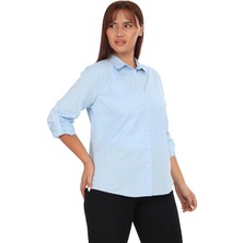Lady Majestic Cotton Klasik Büyük Beden Ofis Gömlek