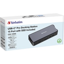 Verbatim Usb-C Pro Docking Station 15 Port 256GB SSD Dahil CDS-15SSD