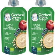 Gerber Organic Yulaflı Elma ve Yaban Mersini Püresi 110G​ x 2 Adet