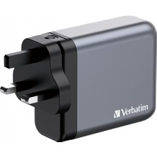 Verbatim GNC-140 Gan Charger 140W 2 x Usb-C® Pd 140W / 1 x Usb-C® Pd 20W / 1 x Usb-A Qc 3.0 (Eu/uk/us)