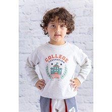 Mininio Erkek Çocuk Reglan Baskılı Sweatshirt - Grimelanj