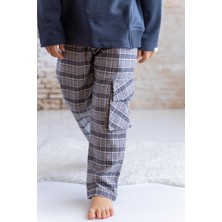 Mininio Erkek Çocuk Ekose Pantolon - Kahverengi Ekose