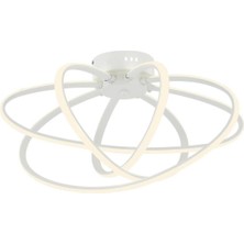 Avonni AR-4357-4BBY Beyaz Boya Modern Avize LED Metal H: 25 cm, Ø: 51 cm