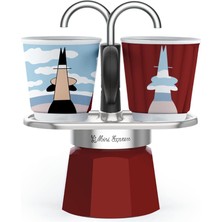 Bialetti Mini Express Mokapot Magrite + 2 Espresso Fincanı