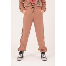 Jazziee Genç Kız Çocuk Şerit Detaylı Eşofman Altı - Vizon