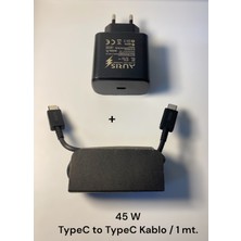 45 W Type C Hızlı Şarj Aleti Cihazı Seti 1 Mt. Typec To Typec Kablo +Usb C Kafa Xiaomi Redmi Samsung