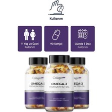3 Adet Omega-3 Premium Fish Oil 90 Softgel X 1000Mg, Balık Yağı, Hidrolize Kolajen