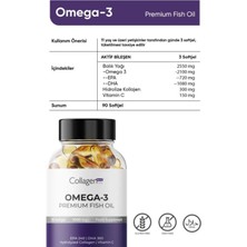 3 Adet Omega-3 Premium Fish Oil 90 Softgel X 1000Mg, Balık Yağı, Hidrolize Kolajen