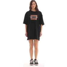 Sosostyle Unisex Bisiklet Yaka Baskılı Oversize T-Shirt - Siyah