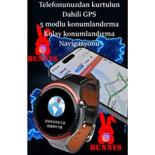 Bunnys Oppo A57 Uyumlu Akıllı Saat Erkekler Için Konuşma Özellikli Metal Kordon Hediyeli