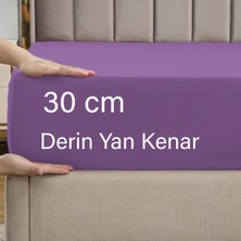 Teksnil Home | Ranforce | Pamuklu  Tek Kişilik Lila  Lastikli Çarşaf | 14 Renk | Fıtted | 90X190