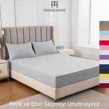 Teksnil Home | Ranforce | Pamuklu  Tek Kişilik Gri  Lastikli Çarşaf | 14 Renk | Fıtted | 120X200