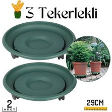 Maygi Store 2'li Tekerlekli Saksı Altığı 29 cm Coadura Design Yeşil 714456