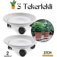 Maygi Store 2'li Tekerlekli Saksı Altığı 37 cm Coadura Design Beyaz 714457