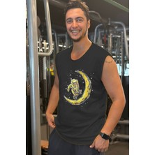 Bluu Kolsuz Spor T-Shirt Tank Top Spor Atlet Fitness Atlet