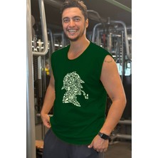 Bluu Kolsuz Spor T-Shirt Tank Top Spor Atlet Fitness Atlet