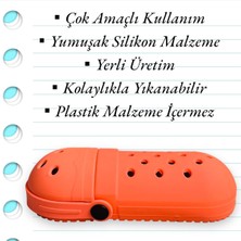 Birikiyedi Turuncu Silikon Crocs Süslü Kalem Kutusu (Süsler Görsel Amaçla Kullanılmıştır. Fiyata Dahil Değildir