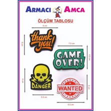 Armacı Amca Ütü Ile Yapışan 4 Adet Örme Kumaş Arma Yırtık Kapatıcı Pratik Yama Tekstil Patch Rengarenk Çılgın Neşeli Duvar Yazıları