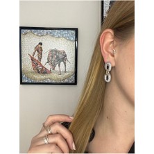 Asteria Jewelry Kadın Zirkon Taşlı Sallantılı Mers Küpe