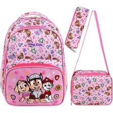 Roxy Paw Patrol 3'lü Set Ilkokul Çantası, Termal Beslenme Çantası ve Kalem Kutusu Seti
