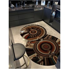 Rugs Modern Shape Koleksiyonu Kahve Tonlarda Soyut Desenli Dokuma Taban Modern Dekoratif Halı SHAPE73