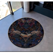 Rugs Modern Shape Koleksiyonu Yuvarlak Çok Renkli Soyut Desenli Dokuma Taban Halı SHAPE91