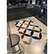 Rugs Modern Shape Koleksiyonu Çok Renkli Soyut Desenli Dokuma Taban Modern Dekoratif Halı SHAPE77