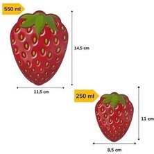 Ess Buffer® 2'li Iç Içe Geçebilen Çilek Model Saklama ve Beslenme Kabı Seti (550 ml + 250 Ml)