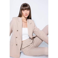 DeFacto Oversize Geniş Kalıp Ceket Yaka Düğmeli Basic Düz Blazer Ceket D4562AX24AU