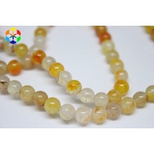 Yaşam Tohumu Çeyrek Dizi (9cm Uzunluğundadır!) Akik Taşı Çeyrek Dizi 6mm (7112)