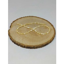 Yaşam Tohumu Çeyrek Dizi (9cm Uzunluğundadır!) Sedef Taşı Karamel Çeyrek Dizi 4mm