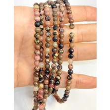 Yaşam Tohumu Çeyrek Dizi (9cm Uzunluğundadır!) Rodonit Taşı Çeyrek Dizi 4-4.5mm Aralığı